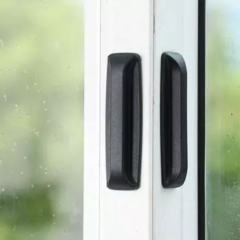 Многоцелевые цветные ручки для шкафов, вспомогательные ручки для оконных дверей, мебельный декор, самоклеящиеся ручки, прямоугольные, 2 шт. чёрный
