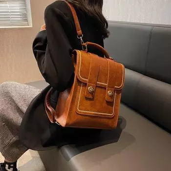 Многоцелевые модные рюкзаки для женщин в винтажном стиле, большая вместимость, сумки через плечо, рюкзак для поездок на работу и путешествий чёрный