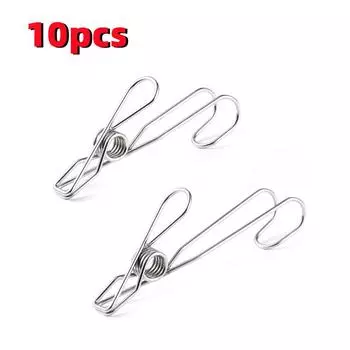 Многоцелевые прищепки из нержавеющей стали для полотенец в ванной комнате, прищепки для белья, носков, кухонный органайзер, крючок, прищепка для белья 5pcs 2x6.5cm-2cm