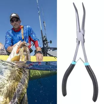 Многоцелевые рыболовные плоскогубцы с тефлоновым покрытием, длинные рыболовные плоскогубцы из высокоуглеродистой стали, устойчивые к ржавчине, игольчатые плоскогубцы 3