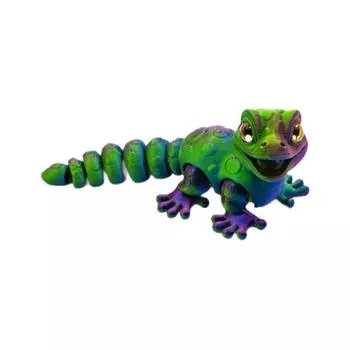 Многоцветная 3D-печатная игрушка-хамелеон-геккон с имитацией глаз