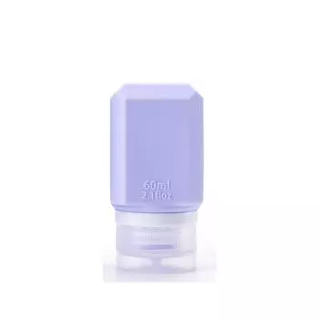 Многоцветная дополнительная силиконовая бутылка-дозатор пищевого качества, 1 шт., 60 мл, бутылка для хранения косметики, солнцезащитного крема, пустая бутылка, образец фиолетовый