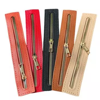 Многоцветная искусственная кожа, прошитая вручную, молния, сделай сам, сумка-молния, сменная, мягкая кожаная сумка-молния, модификация, аксессуар чёрный