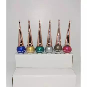 Многоцветная мерцающая жидкая подводка для глаз Combo ( Золотой, Зеленый, Синий, Розовый, Медный, Серебряный) Пакет из 6 Pack Of 6