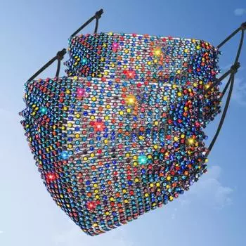 Многоцветная мода для мужчин и женщин со стразами для украшения пылезащитного мягкого чехла для лица