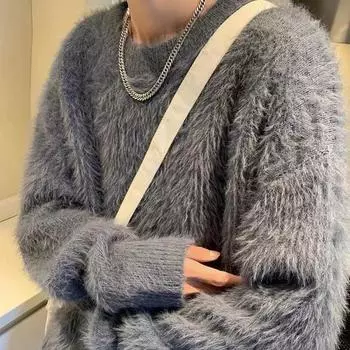 Многоцветная мягкая трикотажная рубашка из вощеного плюша для мужчин и женщин на осень и зиму с верхом из мохера Dalang M розовый