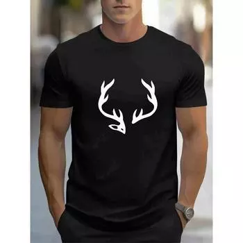 Многоцветная мужская футболка с принтом, крутая футболка для мужчин, летний топ большого размера с круглым вырезом и короткими рукавами S бежевый