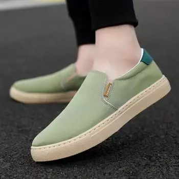 Многоцветная очень большая мужская обувь из ткани Ice Silk Canvas Shoes Мужская повседневная обувь Lazy People Pedal Board Shoes Мужская тканевая обувь 39 серый