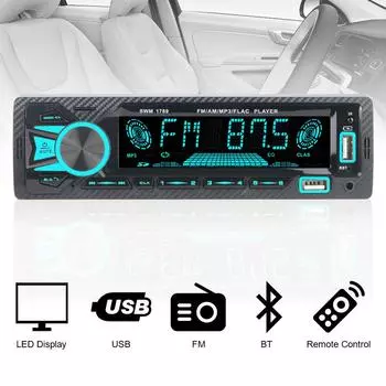 Многоцветная подсветка Автомобильные аксессуары Автомобильное радио Автомобильный MP3-плеер Цифровой BT Аудио Музыка Стерео Пульт Дистанционного Управления Автомобильный MP3-плеер