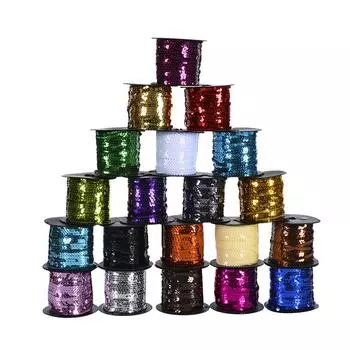 Многоцветная пришивная плоская отделочная полоска с пайетками для пошива костюмов, высокое качество, 6 мм, 5 ярдов, отделка, кружево, ювелирные изделия 25