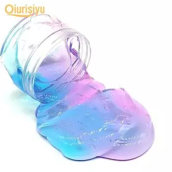 Многоцветная прозрачная кристальная слизь, эластичная детская игрушка из глины