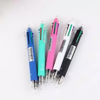 Многоцветная шариковая ручка 6 в 1 включает в себя 5 цветов шариковой ручки 1 автоматический ластик для карандаша для маркировки письма, офисных школьных принадлежностей random color-1pc