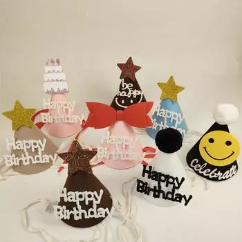 Многоцветная шляпа для дня рождения, украшение для торта, реквизит для фотосессии на день рождения Наби, розовый бант, праздничное рождественское украшение для свадебной вечеринки 7C