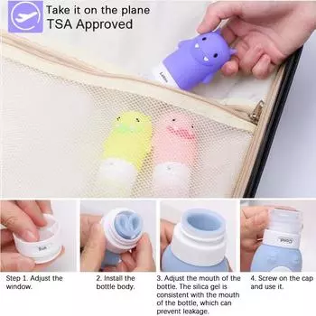 Многоцветная силиконовая бутылка для наполнения, милая форма, упаковка для путешествий, пустая бутылка зелёный