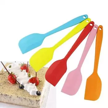 Многоцветная силиконовая лопатка для выпечки, термостойкая, антипригарная, кухонная утварь, недеформируемая, мягкая лопатка для выпечки