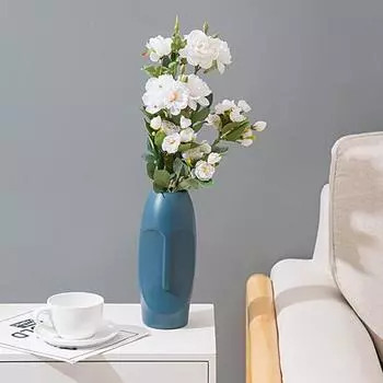 Многоцветная ваза для цветов, имитация глазури, дизайн, креативное абстрактное лицо, растительный пластиковый орнамент One Size белый