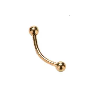 Многоцветное кольцо для бровей Золотое украшение для тела из нержавеющей стали 1 шт. Черное изогнутое модное ювелирное изделие 10 мм Пирсинг носа и губ Серебряный шарик со штангой ручной работы чёрный