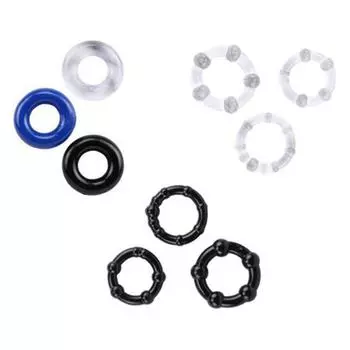 Многоцветное кольцо на член с бусинами - Игрушка для взрослых мужчин