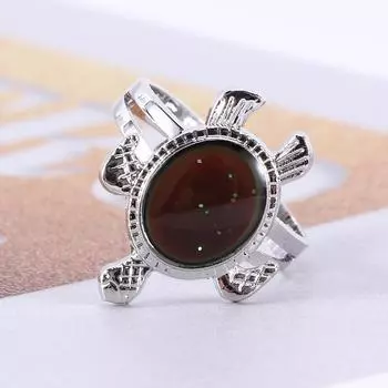 Многоцветные эмоции, температура, регулируемые, сменные кольца в виде черепахи, кольца для смены настроения разноцветный