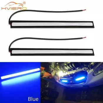 Многоцветные автомобильные дневные фонари, двухрядные, 60 светодиодов, дневные ходовые огни, противотуманные фонари, модификация автомобильных сигнальных фар COB 14cm синий