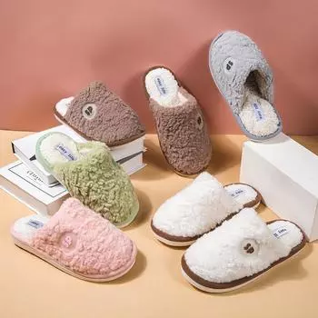 Многоцветные домашние и бытовые теплые хлопковые тапочки унисекс повседневные парные тапочки 38 серый