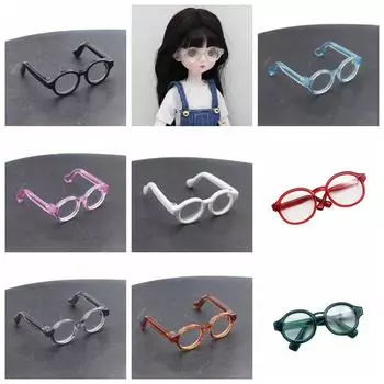 Многоцветные кукольные мини-очки Миниатюрные кукольные очки Милый кукольный аксессуар Кукольное украшение D