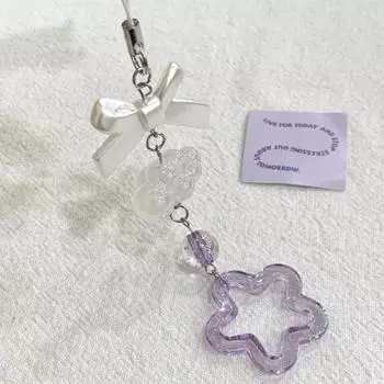 Многоцветный акриловый бант в виде звездных облаков с бусинами для мобильного телефона, подвеска на цепочку для ручки, сумки, рюкзака, брелок, подарок