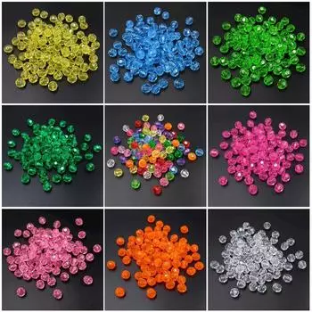 Многоцветный креатив для браслета, ожерелья, изготовление свободных бусин, аксессуары для украшений своими руками, 10 мм, 20 шт., многогранные угловые бусины, серьги, акриловые, модные розы красного