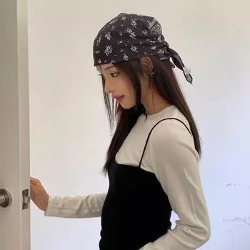 Многоцветный кружевной платок для волос, реквизит для фото, повязка на голову, ремешок, корейский платок, женщины, девушки 2