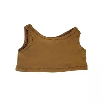 Многоцветный кукольный жилет Сделай сам Футболка без рукавов Подарок Кукольная одежда Хлопковая мягкая кукла коричневый