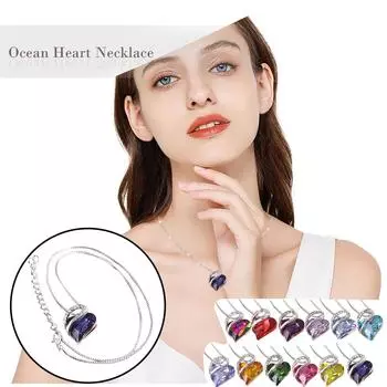 Многоцветный кулон, модное индивидуальное женское ожерелье в форме ключицы в форме сердца One Size разноцветный