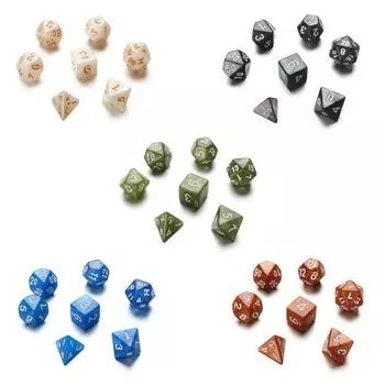 Многоцветный многогранный для TRPG DND, настольная игра, игровой аксессуар, игрушки для отдыха, набор кубиков