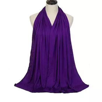 Многоцветный мягкий хлопковый мусульманский платок, кружевной платок, монохромный женский модный хиджаб, шарф, приятный для кожи шарф, модальный хиджаб 170-60cm