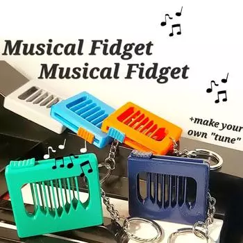 Многоцветный музыкальный брелок для ключей, напечатанный на 3D-принтере, для снятия стресса One Size чёрный