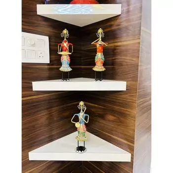 Многоцветный набор из 3 раджастханских племенных металлических изделий ручной работы музыканта, выставочный образец, статуэтка, настольные декоративные предметы для дома