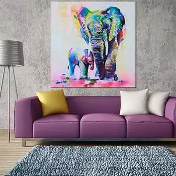 Многоцветный слон картина холст картины бескаркасные картины декор гостиной 30cm by 30cm