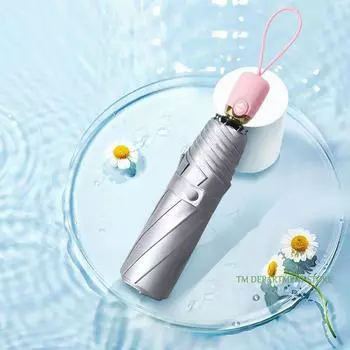 Многоцветный ветрозащитный зонт для мужчин и женщин, титаново-серебристый, дорожный, дождь, солнце, полностью автоматический, 3 сложения, УФ, 8 спиц зелёный