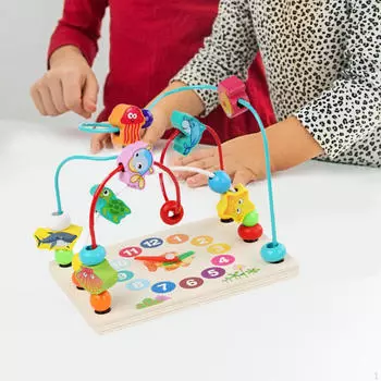 Многодорожечный лабиринт с бусинами Игрушка-развивающий круг Мелкая моторика Бусины-роллер Дошкольное образование