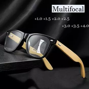 Многофокусные очки для чтения с защитой от синего света, женские и мужские квадратные очки, умные прогрессивные очки для ближнего и дальнего действия двойного назначения для пресбиопии +1.0