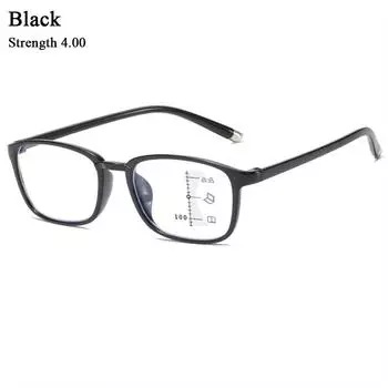 Многофокусные очки для чтения TR90 для дальних и близких двойного назначения, женские и мужские прогрессивные антибликовые сверхлегкие очки для пресбиопии Strength 2.50 чёрный