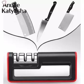 Многофункциональная 3-х ступенчатая точилка Двусторонний режущий нож из вольфрамовой стали