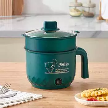 Многофункциональная электрическая кастрюля для студенческого общежития, мини-лапша быстрого приготовления, маленькая электрическая кастрюля, встроенная в дом электрическая кастрюля. 1.8L Single-layer switch with thickened plastic
