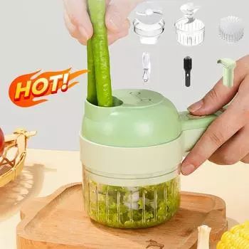 Многофункциональная электрическая овощерезка, слайсер, перезаряжаемая давилка для чеснока, измельчитель для резки, прессования, миксер для нарезки продуктов