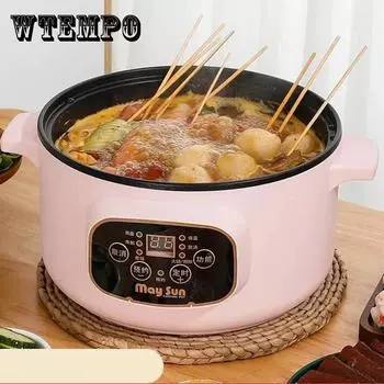 Многофункциональная электрическая плита, рисоварка, электрическая пароварка, бытовая электрическая сковорода, сковорода с антипригарным покрытием steamer*0 синий