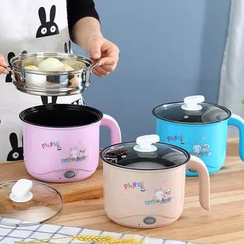 Многофункциональная электрическая плита розового цвета с функцией защиты от высыхания, нержавеющая сталь, идеально подходит для студенческих общежитий. Stainless Steel