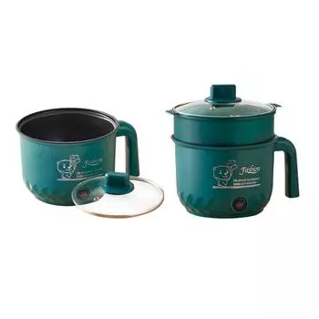 Многофункциональная электрическая плита с видимой крышкой и антипригарным покрытием, электрическая кастрюля для приготовления пищи объемом 1,8 л для лапши, пельменей, супа, каши, макаронных изделий