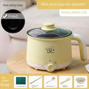 Многофункциональная электрическая жаровня Маленькая электрическая плита Мини-рисоварка с антипригарным покрытием Встроенная электрическая плита с чашей для приготовления на пару 1 layer бежевый