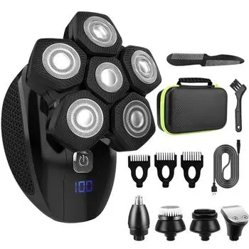 Многофункциональная электробритва для лысины, цифровой дисплей, машинка для стрижки волос, триммер для носа, набор 1 set