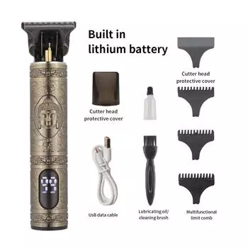 Многофункциональная электробритва T9, мужская бритва, триммер для бритвы для бороды, портативный триммер для волос с ЖК-дисплеем