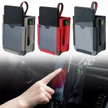Многофункциональная автомобильная карманная автомобильная сумка для хранения мобильного телефона с вентиляционным отверстием чёрный